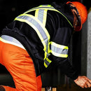 Pioneer 6942 Work Hoodie, High Visibility & Reflective Micro Fleece, Full Front Zipper, Detachable Hood, Black, Unisex, 5XL, V1060570-5XL