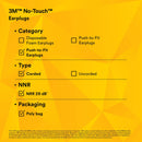 3M™ No-Touch Foam Corded Plugs, P2001, Purple, 400 Pairs (4 Boxes of 100 Pairs)