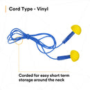 3M E-A-R Express Pod Plugs Corded Earplugs, Hearing Conservation Blue Grips 311-1114 in Pillow Pack (Pack of 100)