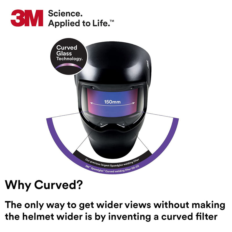 3M Speedglas G5-02 Welding Helmet w/Curved ADF Headband Cleaning Wipe/Bag