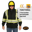 Pioneer V2570470U Hi-Vis Flame Resistant Zip-Style Heavyweight Cotton Safety Hoodie - Black (2XL)