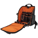 Klein Tools 55655 Tool Bag Backpack, Tradesman Pro Tool Station with 21 Pockets and Large Interior, Includes Flashlight with Work Light