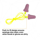 3M™ No-Touch Foam Corded Plugs, P2001, Purple, 400 Pairs (4 Boxes of 100 Pairs)