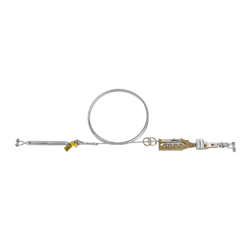 3M DBI-SALA Sayfline 7602060 Horizontal Lifeline System, 60' Cable with Wedgegrip Termination, Turnbuckle Tensioner, Energy Absorber, Silver