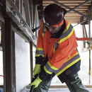 Pioneer Hi Vis Heavy Duty Waterproof Safety Jacket -All Seasons 300D Trilobal Ripstop Coat - Hi-Vis Orange