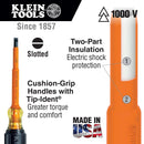 Klein Tools 33528 Insulated Screwdriver Kit with Carrying Case, Made in USA, 1000 V, Cushion Grip, 9-Piece