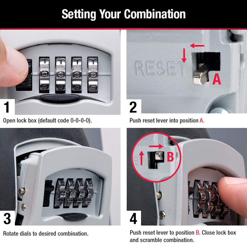 Master Lock 5401D Select Access Wall-Mounted Key Storage Box with Set-Your-Own Combination Lock