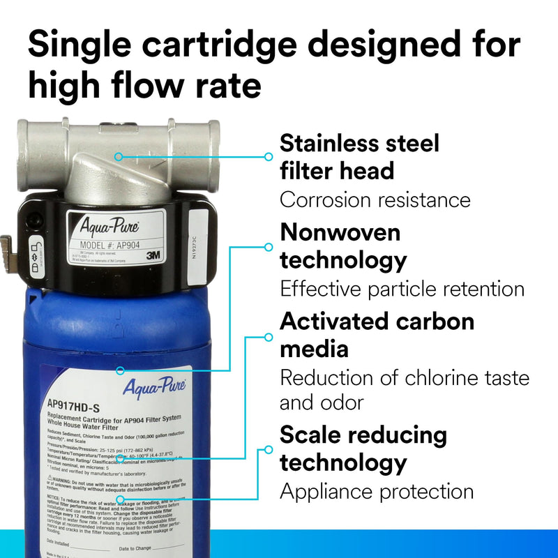 3M Aqua-Pure AP917HD-S Whole House Replacement Water Filter  Sanitary Quick Change