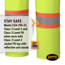 Pioneer Waterproof FR Chemical Resistant Strech Overall Bib Work Pants, Lightweight, Yellow-Green, L, V3520260-L