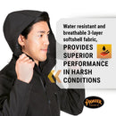 Pioneer Men's Heated Softshell Jacket - Water Resistant with Detachable Hood - Power Bank Not Included (Multiple Colors)