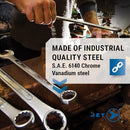 JET Torque Wrench Set and Organizer – 22 Piece Metric Raised Panel Combination, Up to 7mm - 32mm Sizes, Industrial Strength Chrome Vanadium, Included Pouch, Meets ANSI Specifications, 700177