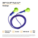 PK/400 Pairs: 3M E-A-R Push-Ins Corded Earplugs 318-1001