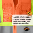 Pioneer V1021850-2XL High Visibility Women's Safety Vest, Orange, XX-Large
