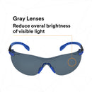 3M Solus 27557 3M Solus, 1000-Series, S1102SGAF-Kt, Foam, Strap, Black/Blue, Grey Scotchgard Anti-Fog Lens, One Size
