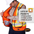 Pioneer FR-Tech V2540750 Hi-Vis Surveyor's Safety Vest, 88/12 7 oz FR/ARC–Rated, Orange. Each