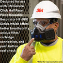3M Respirator Cartridge, Secure Click D8006 Cartridge for Multi-Gas Vapors, Ammonia, Methylamine or Formaldehyde, NIOSH Approved, Dual-Flow for Greater Breathability and Comfort, One Pair