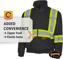 Pioneer 6942 Work Hoodie, High Visibility & Reflective Micro Fleece, Full Front Zipper, Detachable Hood, Black, Unisex, 5XL, V1060570-5XL