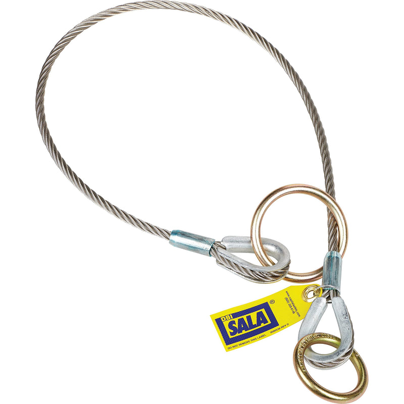 3M DBI-SALA 5900551 Anchorage Connector, 6' Cable Tie-Off Adaptor, Pass-Thru Type, Silver