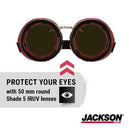 Jackson Safety WS Series Retro Safety Goggles - Welding & Cutting Eye Protection for Men & Women - Indirect Vented, Fits Over Most Glasses, ANSI Z87.1 (Available in multiple styles & lenses)