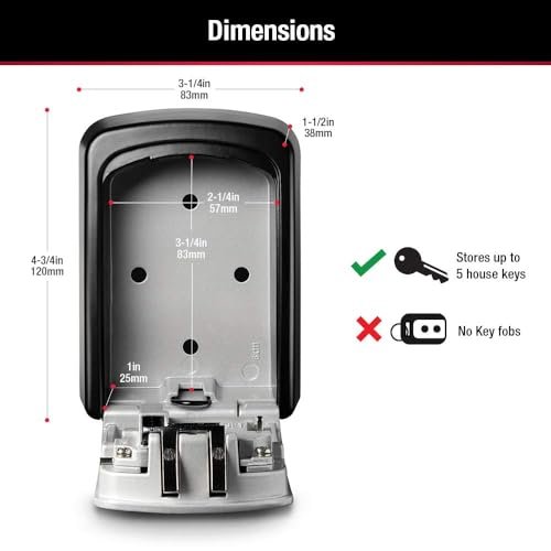 Master Lock 5401D Select Access Wall-Mounted Key Storage Box with Set-Your-Own Combination Lock