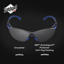 3M™ Solus Protective Eyewear with Clear Scotchgard™ Anti-Fog Lens, S1101SGAF, Black/Blue, Pack of 20