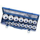 JET 17-Piece 3/4-inch Drive SAE, Regular, 12 Point, Chrome Socket Set, 601405