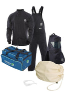 Enespro ArcGuard, CAT 4, 40 Cal Arc Flash Kit with FR Short Coat and Bib Overall, Standard Hood, Safety Glasses, and Gear Bag