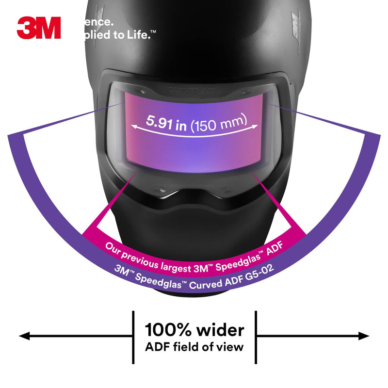 3M Speedglas G5-02 Welding Helmet 08-0100-50iC, with Curved G5-02 ADF, Headband, Cleaning Wipe, and Bag, 1/Case
