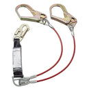 PeakWorks V8108826 Shock Absorbing Lanyard, 110-220 lb Capacity, Twin Leg, 100% Tie Off Galvanized Cable, Snap and Form Hooks, 6' Length
