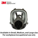 PK/2: 3M Full Facepiece Reusable Respirator, Respiratory Protection, Large Lens, Lightweght, Silicone Faceseal, Cool Flow Valve, Easy Clean, Medium