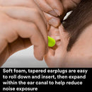 3M E-A-Rsoft Yellow Neons Corded Earplugs Large, Hearing Conservation 311-1251 in Poly Bag Large Size