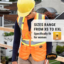 Pioneer High Visibility Full Front Zipper Women's Safety Vest, Multi-Pocket