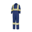 Pioneer High Visibility Safety Work Cotton Coveralls - Action Back, Elastic Waist