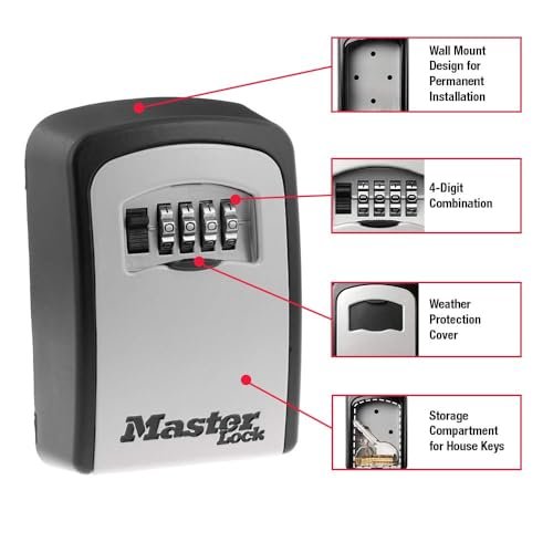 Master Lock 5401D Select Access Wall-Mounted Key Storage Box with Set-Your-Own Combination Lock