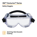 3M Centurion Safety Splash Goggle 454AF, 40305-00000-10 Clear Anti-Fog Lens (Pack of 1)
