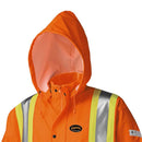 FR Oil & Chemical Resistant Long Rain Coat - Hi-Vis Lightweight