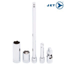 JET 28-Piece 1/4-inch Drive Metric, 6 Point, Ratchet Wrench Chrome Socket Set, 600116