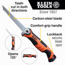 Klein Tools 31737 Folding Jab Saw/Drywall Saw, Hand Saw with Lockback at 180 and 125 Degrees and Tether Hole