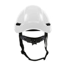 Dynamic Rocky Industrial White Climbing Helmet with Polycarbonate/ABS Shell, Nylon Suspension, Wheel Ratchet Adjustment, ANSI Type 1 and Electrical Class E, One Size Fits All, (280-HP141R-01)