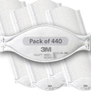 PK/440: 3M Aura Particulate Respirator 9205+, N95 Disposable Respirators, Individually Wrapped, 3 Panel Flat Fold Design Allows for Facial Movements, Comfortable, NIOSH Approved