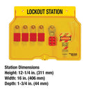 Master Lock Lockout Tagout Station, Covered Group Lockout Station, Includes 4 Aluminum Padlocks, 1482BP1106