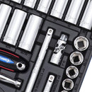 JET 45-Piece 3/8-inch Drive SAE/Metric, 6 Point, Ratchet Wrench Chrome Socket Set, 600241