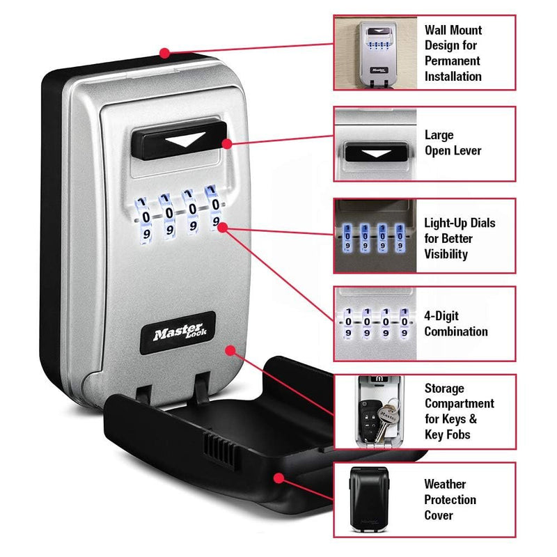 Master Lock 5401D Select Access Wall-Mounted Key Storage Box with Set-Your-Own Combination Lock