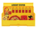 Master Lock S1850V1106 Valve Lockout Station, Includes 6 Aluminum Padlocks, Yellow