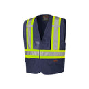 Pioneer Adjustable Reflective Safety Vest, ID & Phone Pockets, Navy Blue, L/XL, V1021580-L/XL