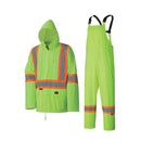 Pioneer Hi Vis Waterproof Lightweight Rainsuit - Work Safety Hooded Jacket and Bib Pants