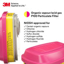 3M Organic Vapour/Acid Gas Replacement Respirator Cartridge, 2 Cartridges (1 Pair), P100