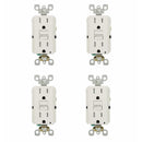 Leviton GFTR1-W Smartest Self-Test SmartlockPro Slim GFCI Tamper-Resistant Receptacle with LED Indicator, 15-Amp, White (4 Pack)