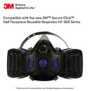 3M Respirator Cartridge, Secure Click D8006 Cartridge for Multi-Gas Vapors, Ammonia, Methylamine or Formaldehyde, NIOSH Approved, Dual-Flow for Greater Breathability and Comfort, One Pair
