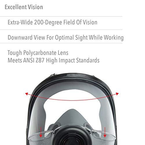 North Safety Full Face Piece, Medium/Large 54001